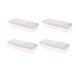 Slim Fridge Storage Box With Lid - Pack Of 4
