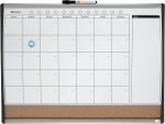 Nobo Small Magnetic Whiteboard Planner With Cork Notice Board Weekly & Monthly Arched Frame Wall Mountable Home office 585 X 430