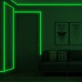 Glam Style Polyvinyl Chloride Luminous Wall Stickers - Glow In The Dark Tape For Home & Gamer Room Decor Warning Band Design