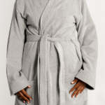 Classic Toweling Bathrobe Light Grey - Large XL
