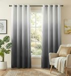 Nicetown White & Grey Room Darkening Curtains 84 Inch Long Grommet Gradient Curtains Easy-matching Window Treatments For Boys Be