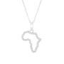 Sterling Silver Cubic Zirconia Africa Pendant