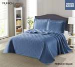 Simon Baker Munich Bedspread French Blue Various Sizes - King - 270CM X 270CM + 2 Pillowcases 50CM X 70CM + 5CM French