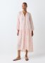 Print V-neck A-line Maxi Dress