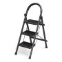 3-STEP Stainless Steel Folding Step Ladder With Handgrip Non-slip
