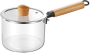 1.8L Borosilicate Glass Saucepan With Wooden Long Handle