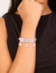 Goldair Gold Pink Flower Charm Toggle Bracelet