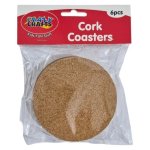 Bulk Cork Coasters 6 Piece 10CM Wide