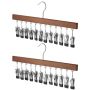 Multifunctional Wooden Hangers With 12 Clips Hat ORGANIZER-2 Pieces