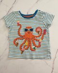 Baby Boden Blue And White Striped Octopus T Shirt 2 3Y
