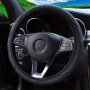 Car PU Leather Steering Wheel Cover Non-Slip PU Leather 37-38cm Embossed Corrugated Elastic Steering Wheel Cover Four Seasons Universal