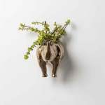 Rhino Wall Planter Head tail - Bronze Head