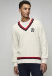 Polo Mens Cable Knitwear Jersey In Off White - Off White 3XL