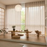 2PCS Japanese Solid Color Curtains Simple Cotton And Linen Style Light-filtering Curtain Rod Pocket Curtain Suitable For Living