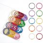 Antner 50PCS Metallic Loose Leaf Binder Rings 1 1/5 Inch Colorful Book Rings Metal Steel Paper Rings Keychain Key Rings Index Cards Notebook Rings Fo