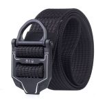 Heavy-duty Metal Buckle Military Style Nylon Tactical Belt - Black