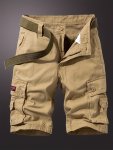 Men's Solid Cargo Shorts For Summer Trendy Casual Short Pants