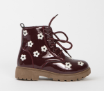 Flat Ankle Boot - 2 Kids Maroon