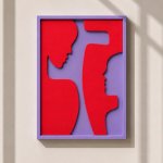 Confide Wooden Wall Art Lilac Red Flame
