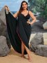 Boho Chic Plus Size Tassel Trim Kimono - Solid Color Batwing Sleeve Beach Cover-Up For Women