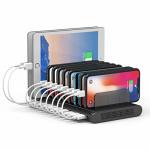 Alxum 10 Port USB Charging Station 60W Mobile Charging Station With Multi-port USB Fast Charger Stand For Mobile Phone Tablet An