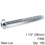 Kreg Zinc Pocket Hole Screws 38MM 1.50' 7 Fine Thread Mx Loc 100CT Livestainable