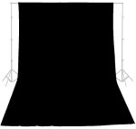 Black Studio Backdrop 3X6M Muslin Material With Stands