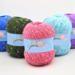 8-PACK Color Dot Milk Cotton Blend Yarn - 65% Acrylic 35% Cotton Variegated Tweed Yarn 50G Each - Soft Multi-color Wool Balls Fo