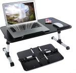 Portable Foldable Laptop Desk With USB Cooling Fan- Light Weight Easy Flexible Height And Angle Adjustments Suitable For Laptops Up To 17 Inch