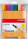 Point 88 Fineliner Pens Wallet Of 15 Assorted