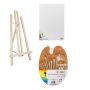 Art Set - Paint Brush & Palette Set A3 Canvas Wood Mounted & Desk Easel
