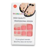 Artificial High Quality Toe Nail Tips 12 Piece - Assorted Colour
