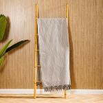 Bengal Stripe 100% Cotton Cover Throw Black