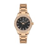 Ip Rose Gold Premium Black Dial 3 Hands Watch