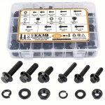252PCS Flange External Hex Bolt Mechanical Equipment Car Repair Screw Multiple Length Gauge Spare For M6-M8 Models High Strength