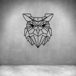 Geometric Owl Line Drawing - Rust Coat L 790 X H 680MM