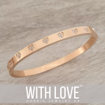 Hartley Cz Bangle Rose Gold Stainless Steel Clip Open Bangle Size: 60MM Diameter