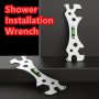 1pc Universal Bathroom Wrench Home Bathroom Wrench Thickened Stainless Steel Rust-proof Material Hexagonal Level Multi-functional Hexagonal Wrench Curved Foot Level Ruler Shower Special Tools
