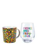 Maxwell & Williams Kasey Rainbow Wild At Heart Mug & Glass Set - Wild Yellow