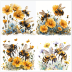 Tear Resistant Deco Print Buzzing Bees