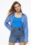 Ribbed Cropped Top - Blue