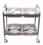 Dish Clearing Trolley - S/steel 4 Tote Boxes