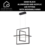 Sand Black Aluminium And Acrylic LED Fitting With Moveable Arms