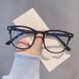 Elegant Women's Blue Light Blocking Glasses - Large Square Frame Clear Lens For Daily Wear & Parties