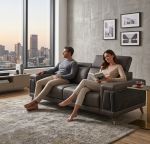 Contemporary Modular Lounge Sofa Set - Brown