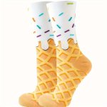 Cartoon Dessert Print Socks Sweet & Trendy Mid Tube Socks Women's Stockings & Hosiery