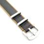 Premium Nylon Nato Strap Grey & Khaki Steel Hardware - 20MM