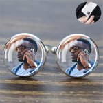 Personalized Men's Cufflinks - Custom Photo & Logo Glow-in-the-dark Glass Dome Design Zinc Alloy Fashion Accessory Perfect Gift 