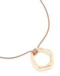 Goldair Gold Organic Open Circle Pendant Cord Necklace