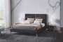 Jazz Black And Gold Bed And Pedestal - Grey